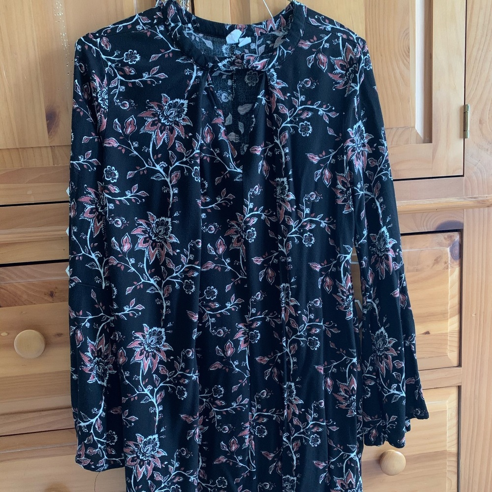 black dress with flowers